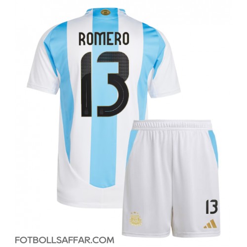 Argentina Cristian Romero #13 Hemmadräkt Barn Copa America 2024 Kortärmad (+ Korta byxor)